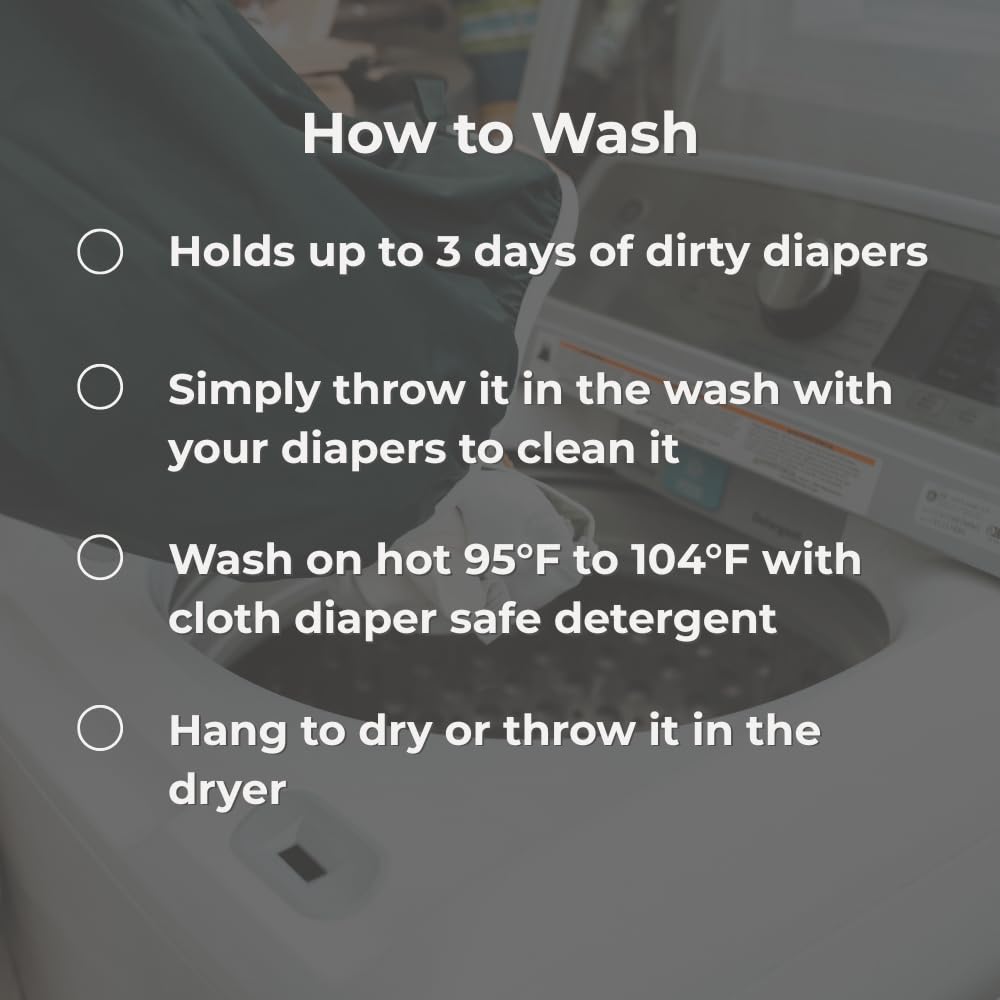 Nora's Nursery Pail Liner for Cloth Diapers - Reusable and Washable - Fits all Standard Diaper Pails - Waterproof Pail Liner with Strap for Diaper Pails & Laundry (Rose- 2 Pk)