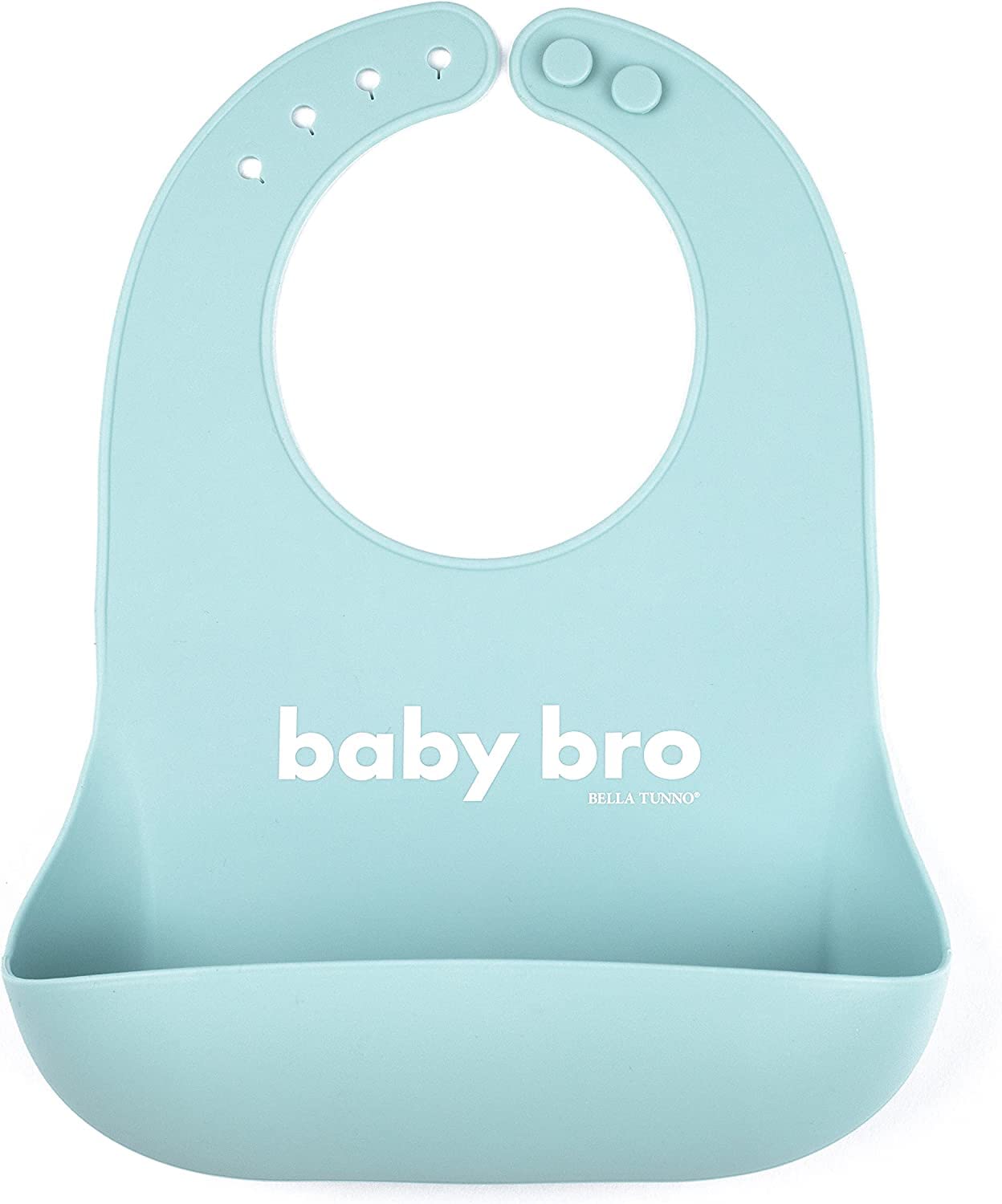 Baby Bib for Eating by Bella Tunno, Waterproof Silicone Bib with Large Food Catcher, Adjustable Fit