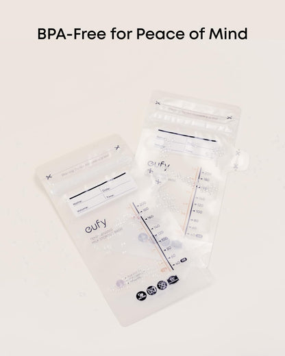 eufy Breast Milk Storage Bag with Temperature Sensing Color Change, Milk Storing Bags for