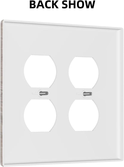 Decorative Outlet Covers Retro Wood Plank Vintaga Wooden Board 2 Gang Wall Plate Cover Double Duplex Receptacle Two Switch Light Switch Cover Plate Jumbo Dual Faceplate for Farmhouse