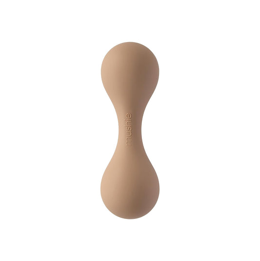 mushie Silicone Baby Shaker Rattle Toy | Ages 3+ Months (Natural)