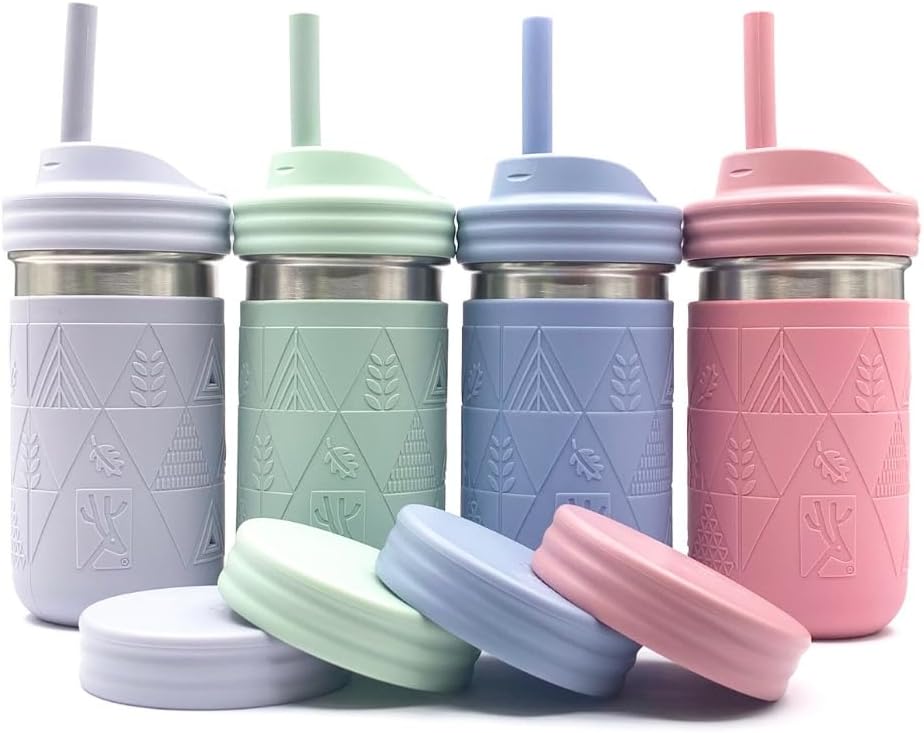 Elk and Friends 14oz Stainless Steel Kids + Toddler Drinking Cups | The Original Mason Jars with
