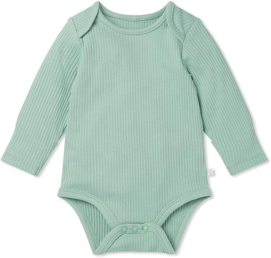 MORI Baby Unisex Long Sleeve Bodysuit Viscose from Bamboo and Organic Cotton - Comfortable Toddler
