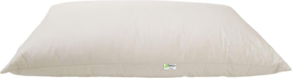 Bean Products King Organic Kapok Pillow + Natural Org Case - 20" x 36" - Organic Cotton Zippered Shell - Made in USA