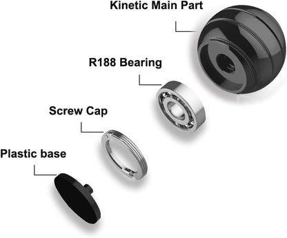 Metal Kinetic Desk Toy, Optical Illusion Fidget Spinning Top Ball, Unique Executive Stress Relief Gift for Adults & Kids