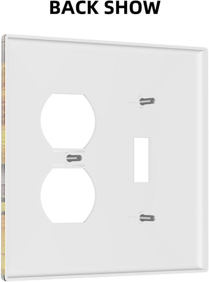 Sunflower Rustic Brown Gray Wood Wallplates 1 Toggle 1 Duplex Switch Plate Electrical GFCI Faceplate Decorative Light Switch Covers for Farmhouse Home Decor