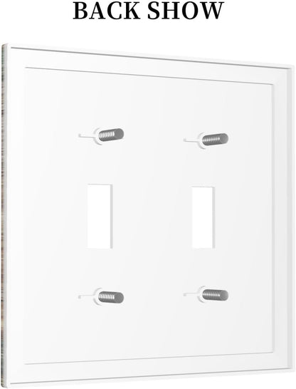 Decorative Switch Plates Rustic Wood Country Barn Texas Star On Teal 2 Gang Double Toggle Outlet Light Switch Cover Wall Plate Electrical Faceplate For Farmhouse Cabin Decor