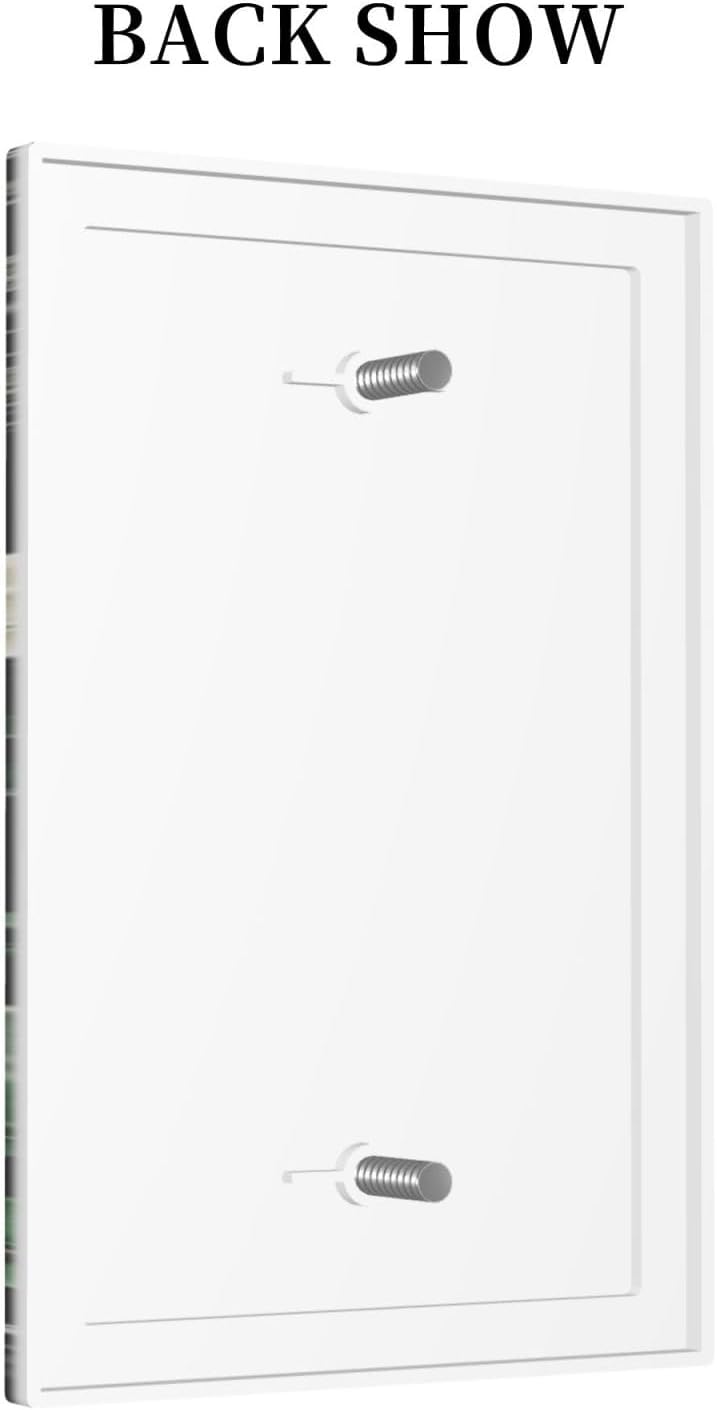 Decorative Switch Covers Plate Rustic Green Leaves White Flower 1 Gang No Device Single Blank Outlet Covers Wall Plate Cover Light Switch Plate Electrical Faceplate for Country Home Decor