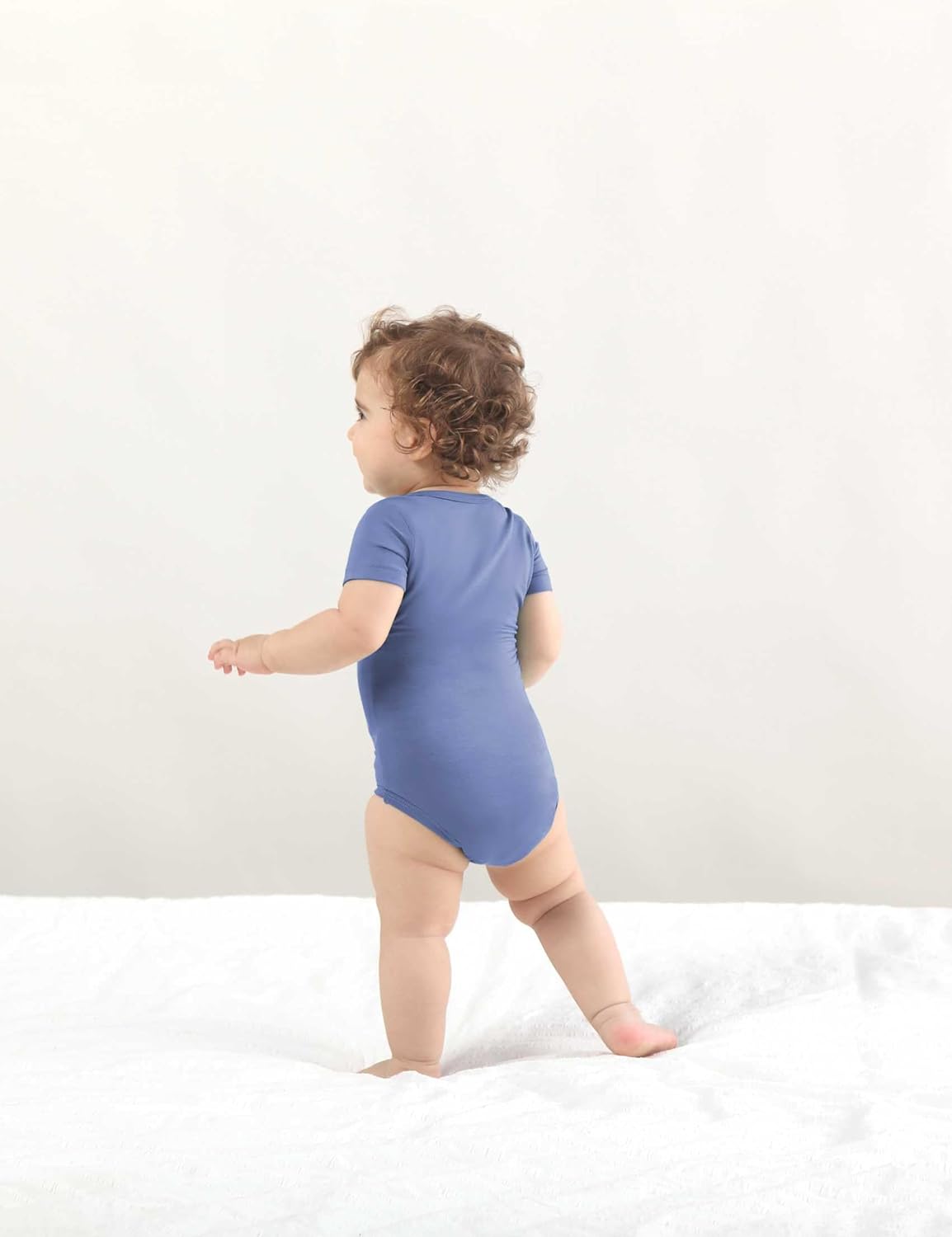 Baby Short Sleeve Solid Bodysuit - Super Soft Rayon made from Bamboo - Newborn Infant Toddler Boy Girl - 5-Pack