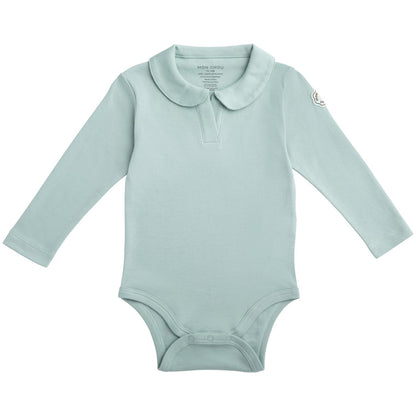 MON CHOU Premium Long Sleeve Bodysuit - Luxuriously Soft, 100% Pima Cotton Baby Bodysuit with Collar - Organic Cotton Baby Clothes (Meadow, 3-6 Months)