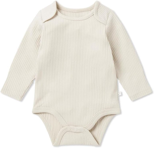 MORI Baby Unisex Long Sleeve Bodysuit Viscose from Bamboo and Organic Cotton - Comfortable Toddler