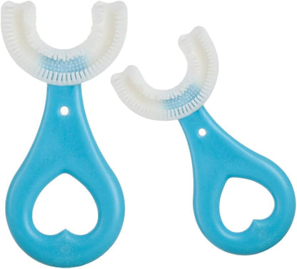 2 Pcs U-Shaped Kids Toothbrush, Premium Soft Manual Training Toothbrush for Kids 2-6 Years Old.