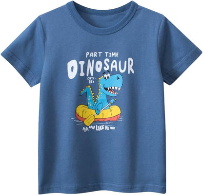 Boys' 4-Pack Excavator Short Sleeve Crewneck T-Shirts Top Tee Size 2-7 Years Toddler Boys' Value Pack Cotton T-Shirt