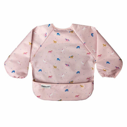 Tiny Twinkle Mess Proof Baby Bib,Waterproof Smock Baby Bib for Eating,Machine Washable Long Sleeve Bib,Baby Led Weaning,Toddler Bib,BLW Supplies(Unicorn Confetti, Small 6-24 Months)
