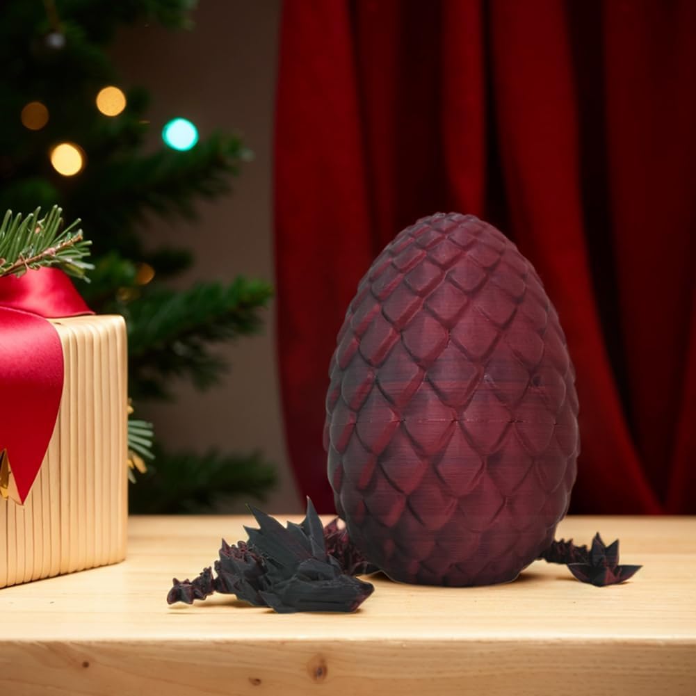 3D Printed Dragon Egg,Dragon Eggs with Dragon Inside,Crystal Dragon Fidget Toys,Full Articulated