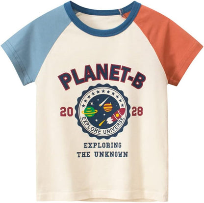 Boys' 4-Pack Excavator Short Sleeve Crewneck T-Shirts Top Tee Size 2-7 Years Toddler Boys' Value Pack Cotton T-Shirt
