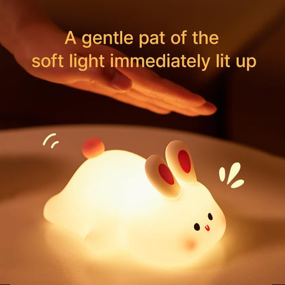 Squishy Bunny Night Light, Cute Easter Rabbit, Bunny Lamp, Led Big Face Rabbit Decor, Novelty Gifts, Dimmable Rechargeable Light up Bunnies, Nursery Room College Dorm Touch Nightlight