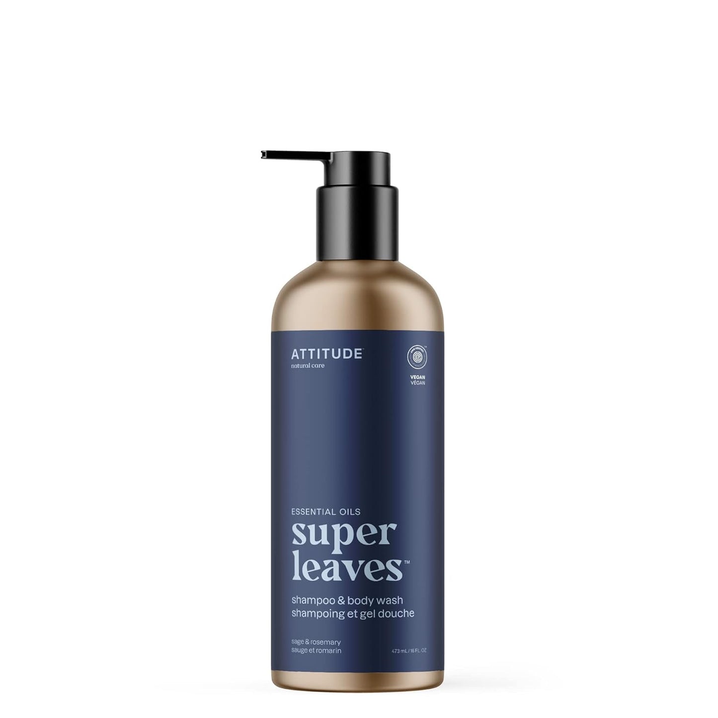 ATTITUDE 2-in-1 Body Wash and Hair Shampoo, EWG Verified Shower Gel, Dermatologically Tested, Made