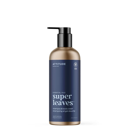 ATTITUDE 2-in-1 Body Wash and Hair Shampoo, EWG Verified Shower Gel, Dermatologically Tested, Made