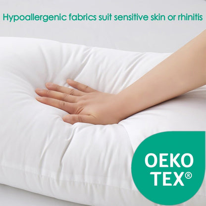 Hotel Collection Bed Pillows Queen Size Set of 2 Back Sleeper Pillow for Adults Stomach Kids Side Sleeping Medium Soft Plush Fluffy White 20x30 inches