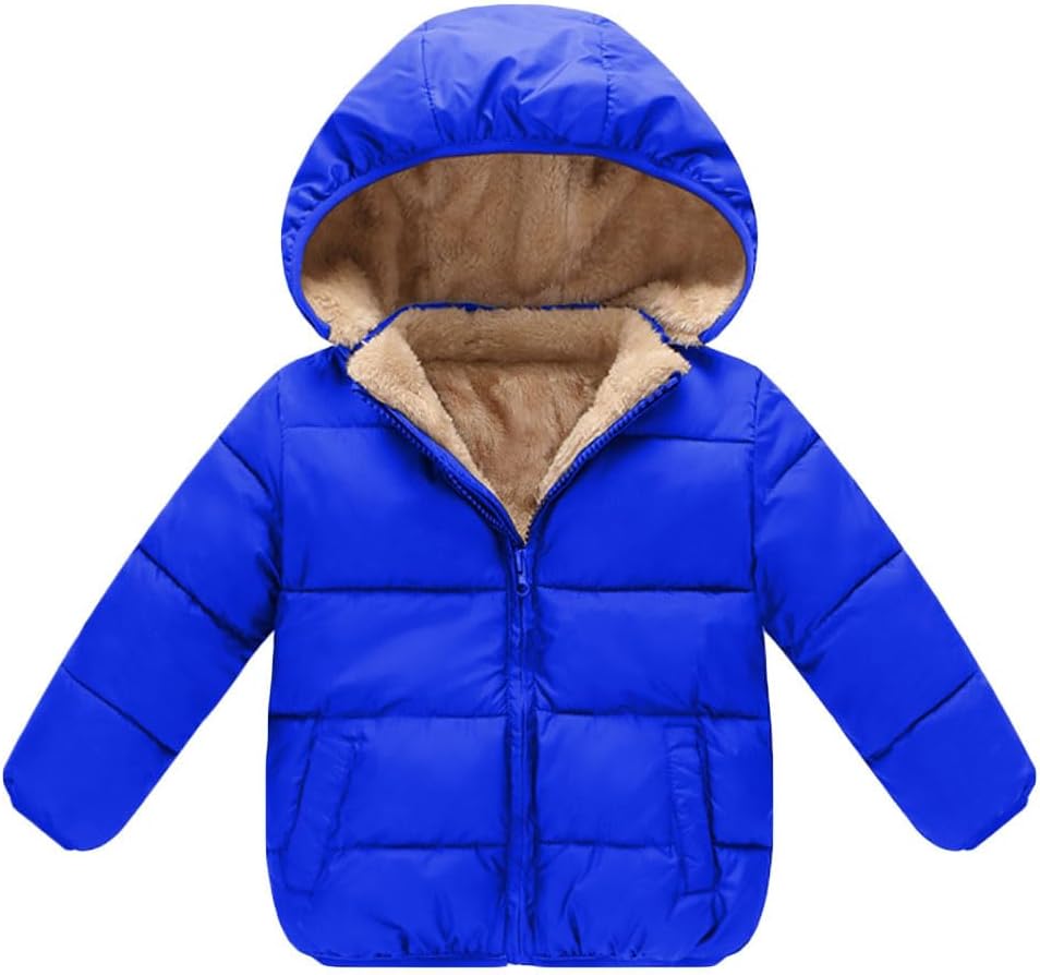 Baby Girls Boys' Winter Fleece Jackets With Hooded Toddler Cotton Dress Warm Lined Coat Outer Clothing