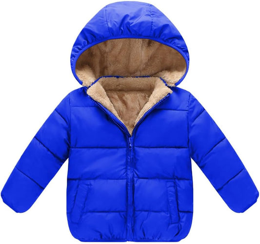 Baby Girls Boys' Winter Fleece Jackets With Hooded Toddler Cotton Dress Warm Lined Coat Outer Clothing