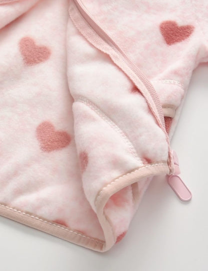 Kids Printed Polar Fleece Jacket Toddler Baby Boys Girls Autumn Winter Warm Sherpa Lining Outerwear Soft Lightweight