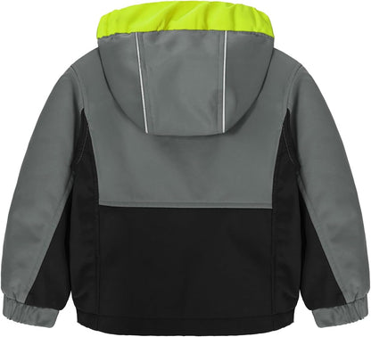 GEMYSE Toddler Boys Jacket Water repellent Baby Kids Windbreaker Jacket Fleece Toddler Coat Spring Fall Outerwear