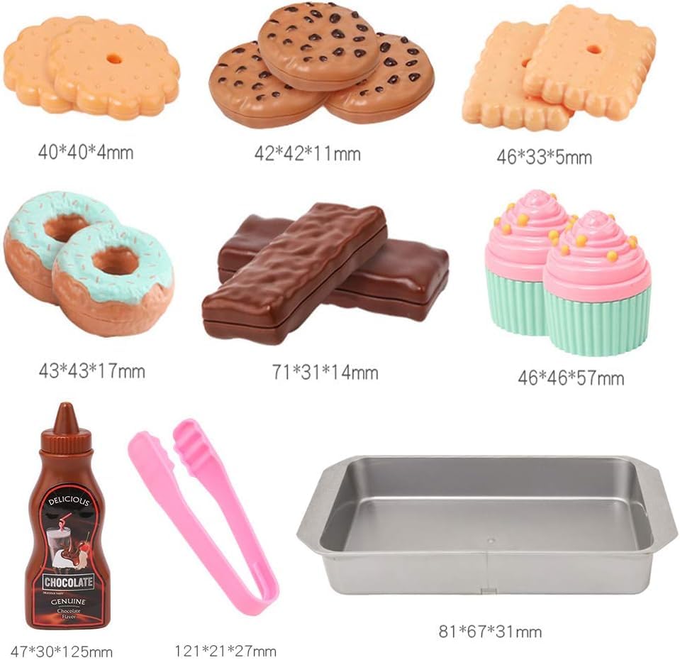 Elitoky Cookie Play Food Set, Play Food for Kids Kitchen - Play Kitchen Accessories - Play Baking