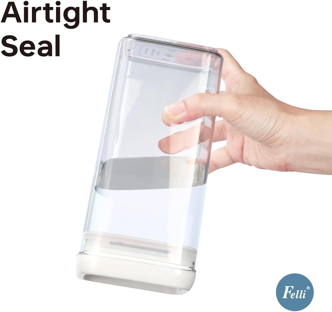 Felli Flip Tite Food Storage Container with Lid Airtight 4" Ring Seal Flip Top, Stackable Acrylic