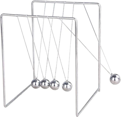 Newton’s Cradle Unique Stainless Steel Newtons Cradle Balance Balls All-Metal Physics Science Newton Pendulum for Home Office Decor Ornament Educational Desk Toy