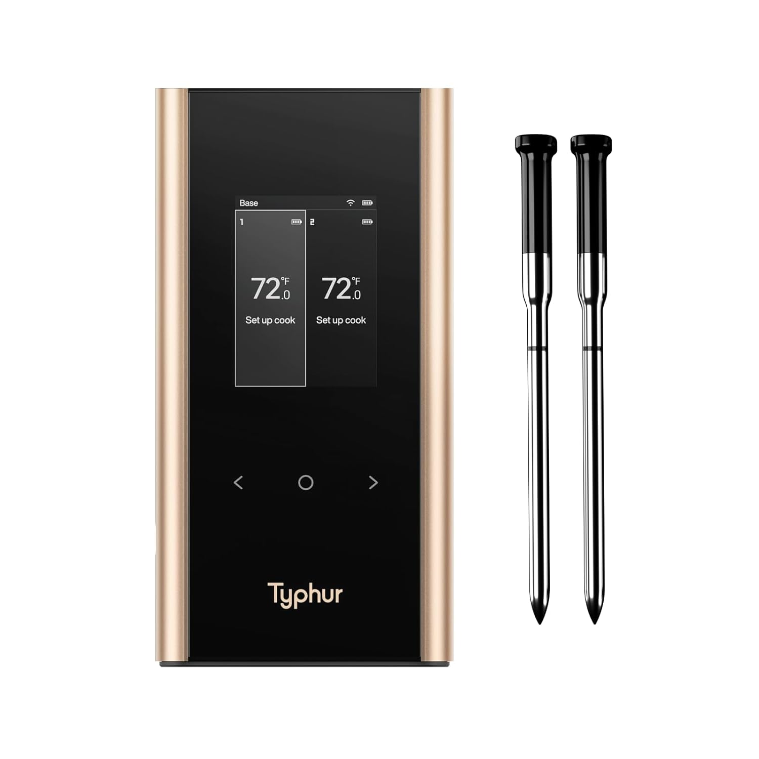 Sync Gold Wireless WiFi Meat Thermometer | 2 Slim Probes | 10x Stronger Signal Than Bluetooth |
