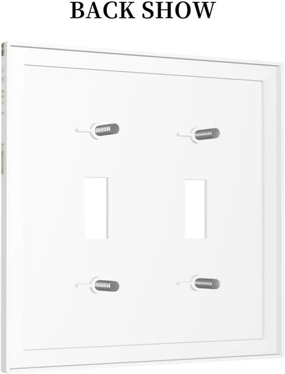 Decorative Switch Plates Boho Farmhouse Flower Leaf Sage Green 2 Gang Double Toggle Outlet Light Switch Cover Wall Plate Electrical Faceplate for Bedroom Cabin Decor