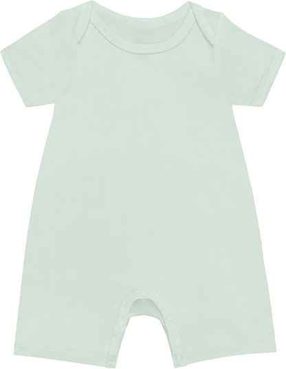 GUISBY Rayon Baby Pajamas, Short Sleeve Footless Rompers, Snap Closure Sleeper for Boy Girls
