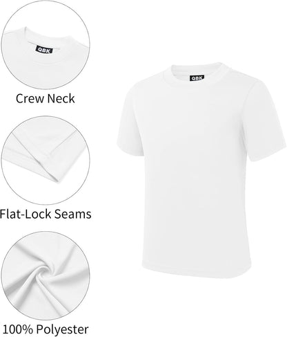 QBK 2T to Youth Neon Shirt Kids UPF 50+ Dry Fit Athletic Short Sleeve Rash Guard T Shirts for Boys Girls Sports Undershirt