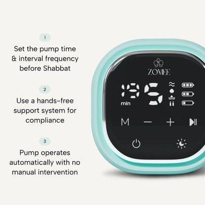 Zomee Z2 Double Electric Breast Pump - Shabbat Mode Edition - Portable, Hands Free Pumping Hospital