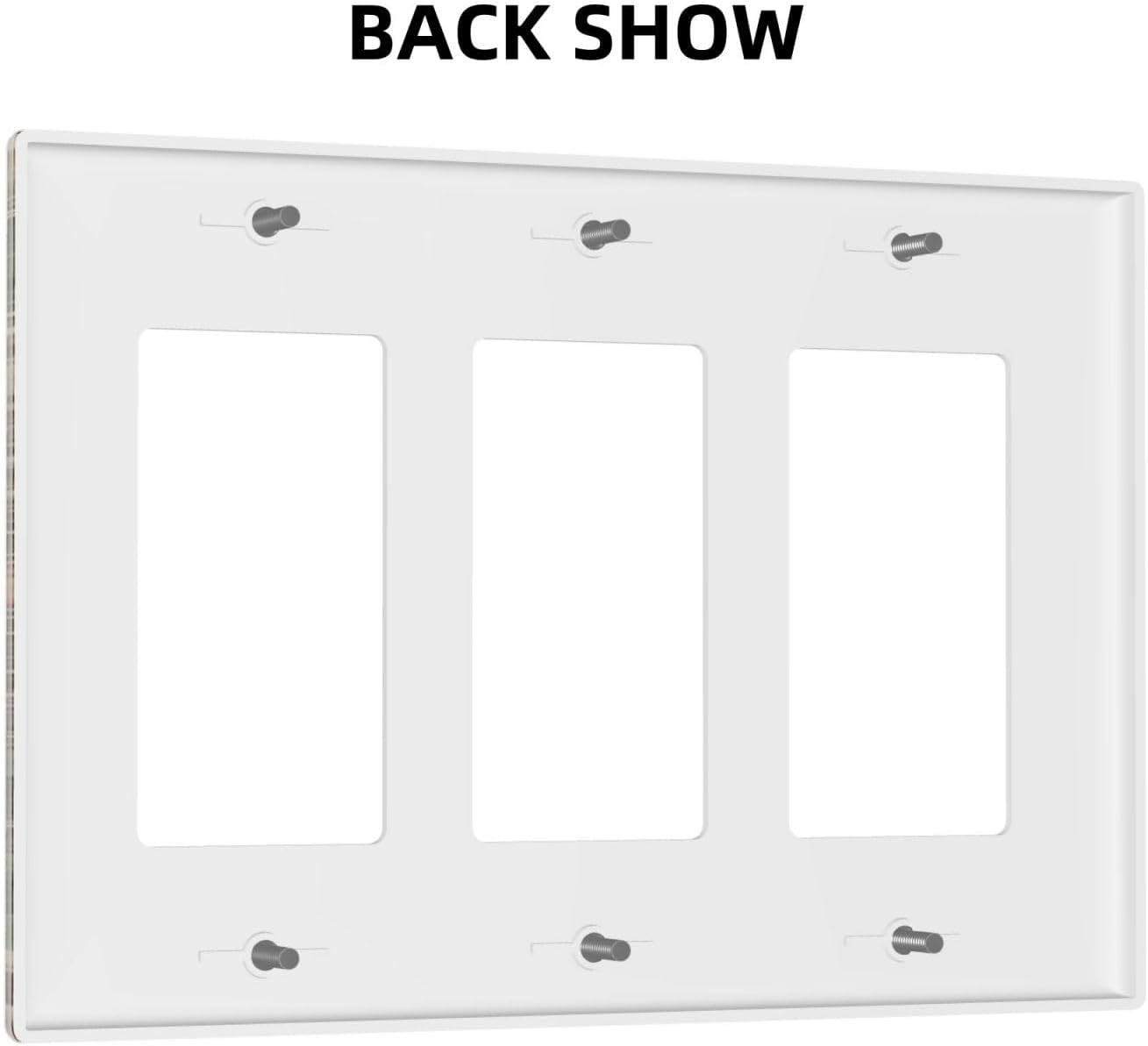 Decorative Outlet Covers Rustic Mushroom Garden Red Strawberry 3 Gang Wall Plate Triple Rocker Light Switch Cover Plate Jumbo Electrical GFCI Faceplate for Bedroom Home Decor