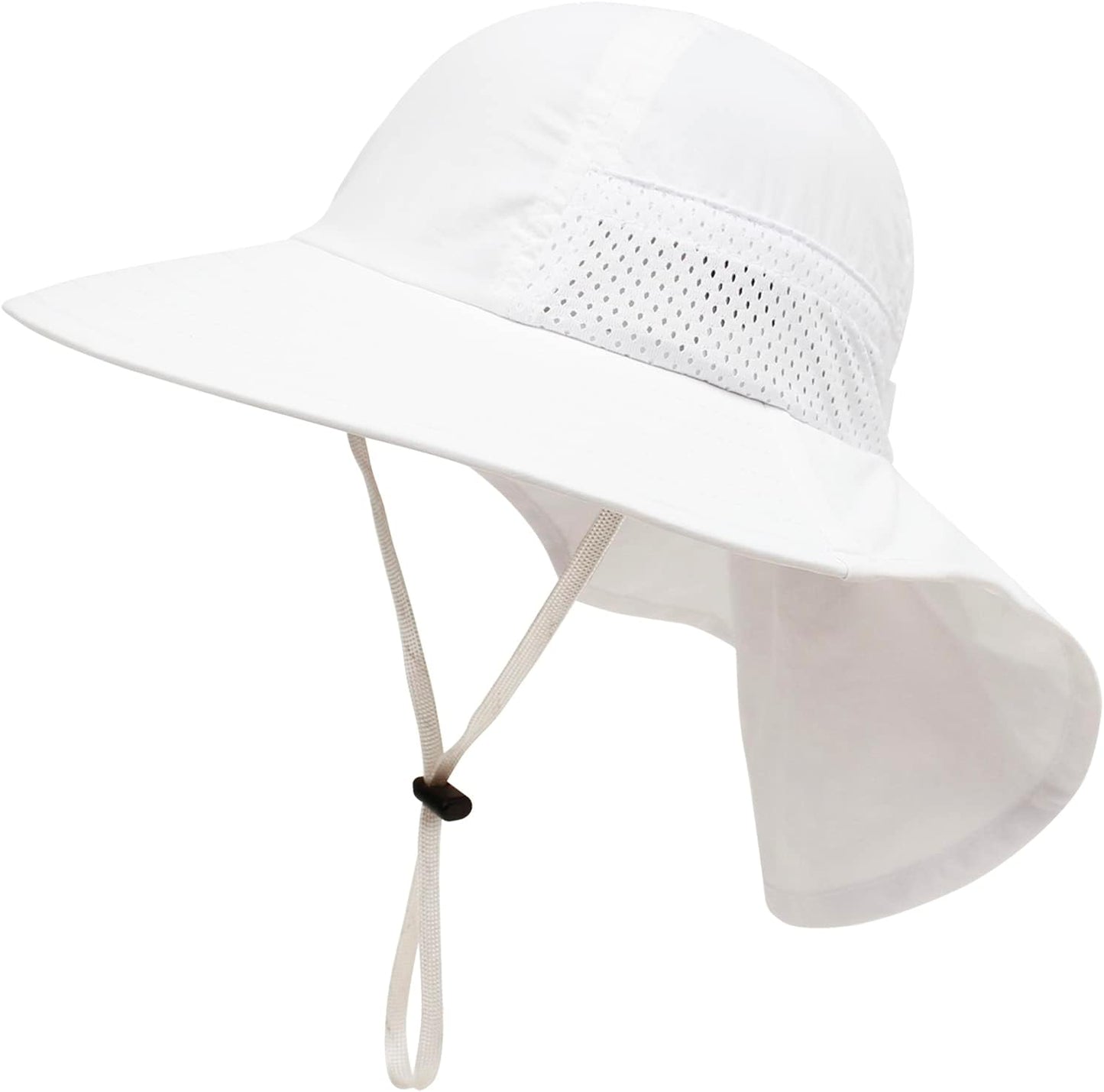 CHUNG Baby Sun Protection Hat Summer Toddler Adjustable UPF 50+ Wide Brim Neck Flap Beach Caps Boys Girls 1-12 Years Kids