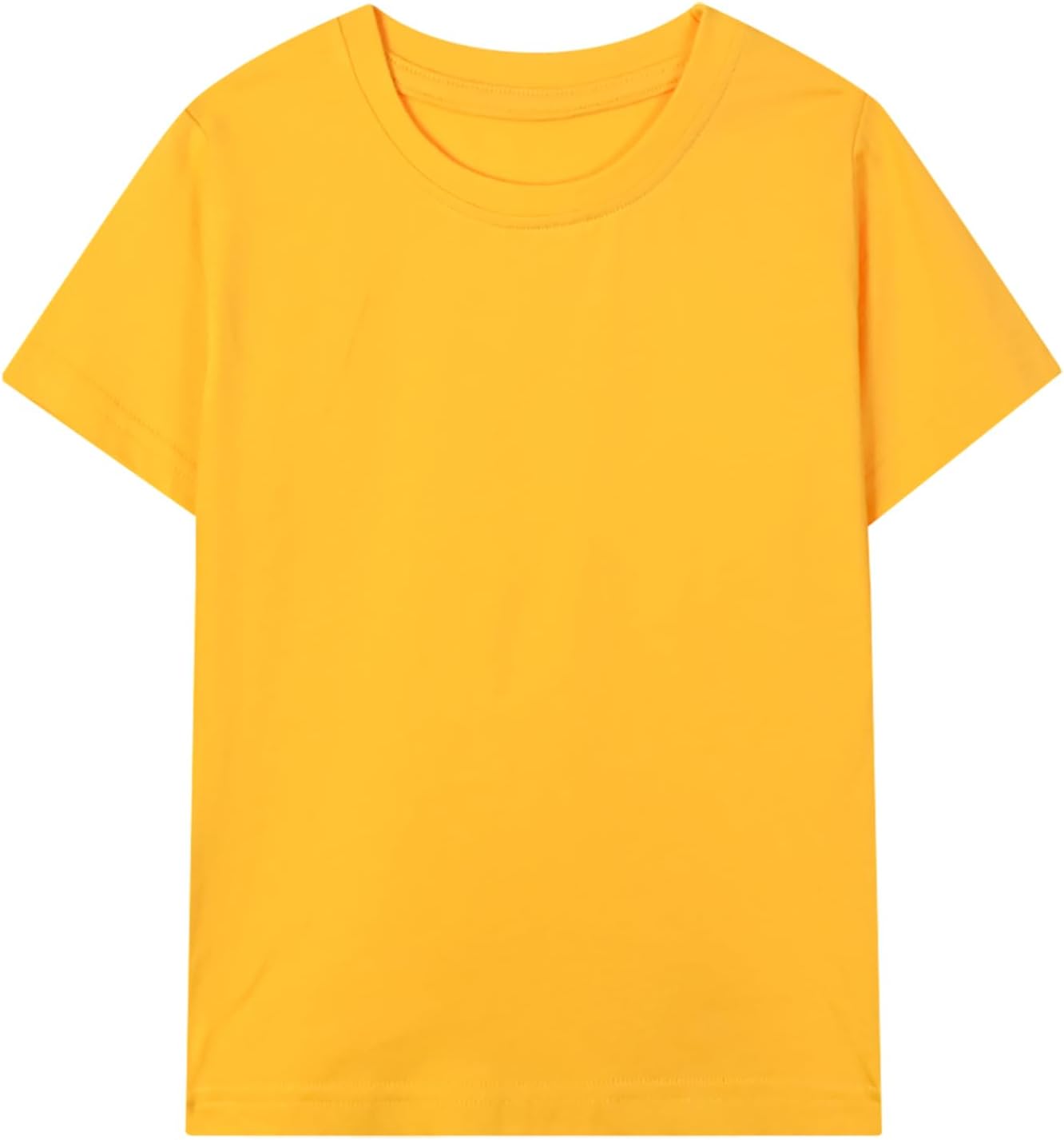 HILEELANG Kids Boy Basic Plain Cotton T-Shirts Short Sleeve Crew Neck Summer Tees 4packs 6-12 Years