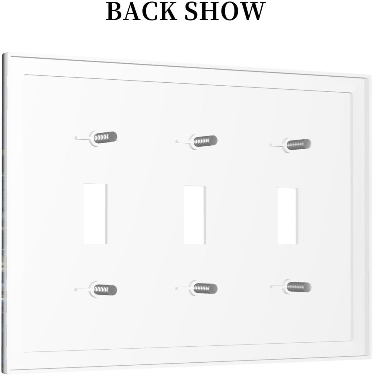 Decorative Switch Covers Plate Horror Night Blue Ocean Evil Octopus 3 Gang Artistic Wall Plate Unique Triple Toggle Light Switch Plate Jumbo Faceplate for Bathroom Bedroom Home Decor