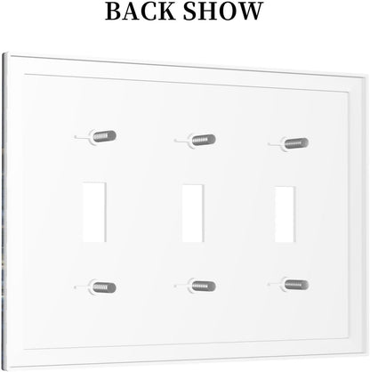 Decorative Switch Covers Plate Horror Night Blue Ocean Evil Octopus 3 Gang Artistic Wall Plate Unique Triple Toggle Light Switch Plate Jumbo Faceplate for Bathroom Bedroom Home Decor