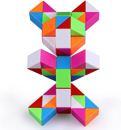 Fidget Magic Snake Cube Puzzles Twist Ruler Speed Cubes Brain Teaser Game Toys for Kids (72 Block 1PACK)
