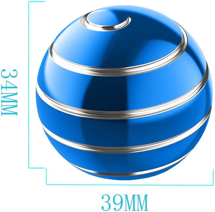 Kinetic Desk Toy Ball, 1.54'' Kinetic Desktop Spinning Toys, Optical Illusion Fidget Toys Gadgets for Christmas Birthday (39MM, Blue-A)