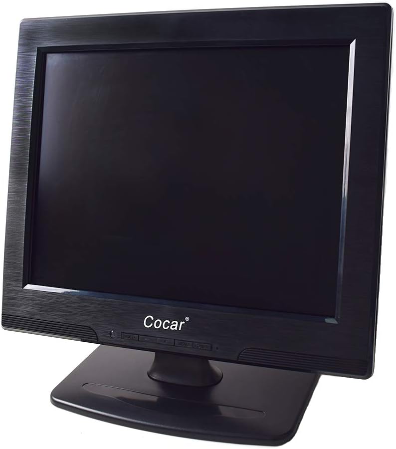 CCTV Monitor, 12 inch LCD Security Monitor HDMI VGA AV & BNC 4:3 HD Computer Display LCD Screen with 2 Built-in Speakers USB Drive Player for Home/Store Surveillance Camera STB PC ﻿