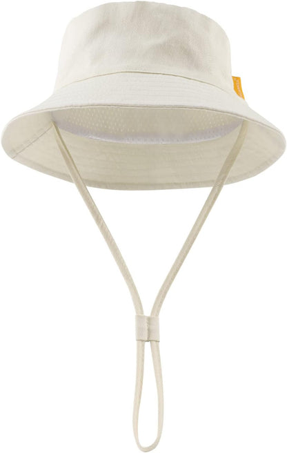 JANGANNSA Cotton Baby Sun Hat Infant Toddler Boys Girls Bucket Hats Summer Sun Protection Kids Beach Caps