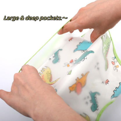Baby bibs Waterproof Toddler bib - Feeding bib with Pocket for Infant Boy Girl Washable 6-36M