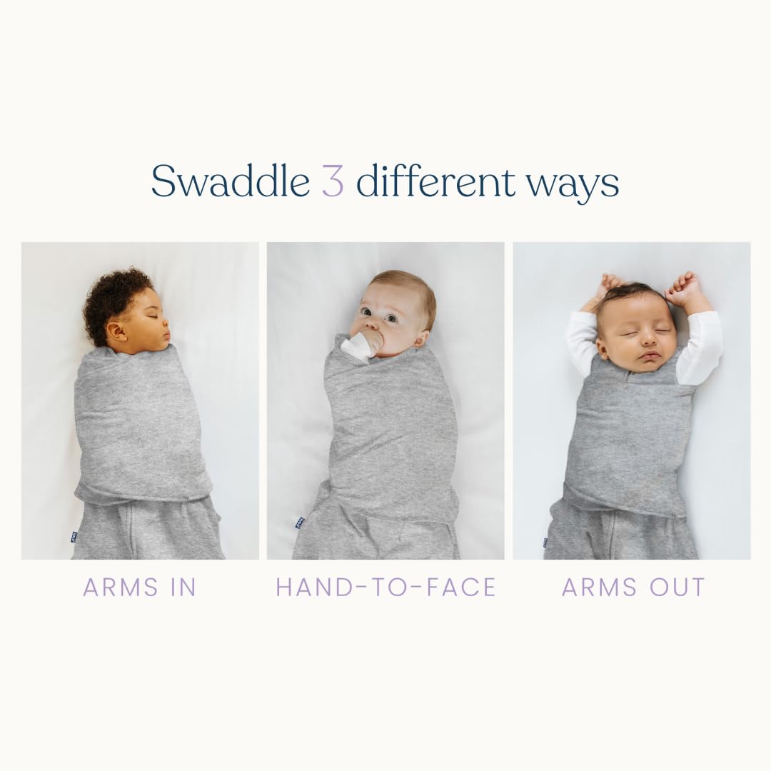 HALO 100% Cotton Sleepsack Swaddle, 3-Way Adjustable Wearable Blanket, TOG 1.5, Baby Blue, Newborn