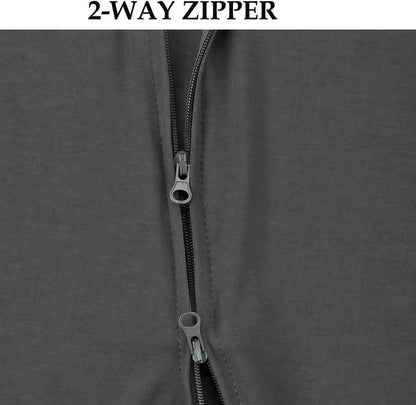 Aablexema Baby Zipper Pajamas Bamboo Rayon, 3pcs Unisex Infant Onesie with Mitten Long Sleeve Footed Pjs