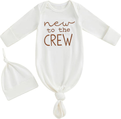 Newborn Boy Girl Coming Home Outfit Baby Infant Sleeper Gown Nightgown Outfits Cute Fall Winter