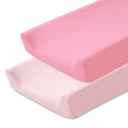 Changing Pad Cover (2-Pack) for Baby Girls Boys, Soft Fitted Diaper Changing Table Covers, Nursery Sheets Liner